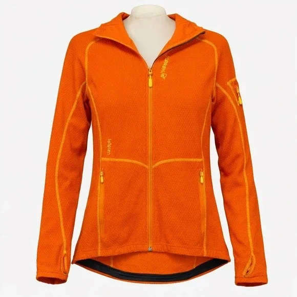 Norrona Lofoten Warm1 Orange Fleece Jacket Womens M Full Zip Running Hiking - Picture 1 of 11